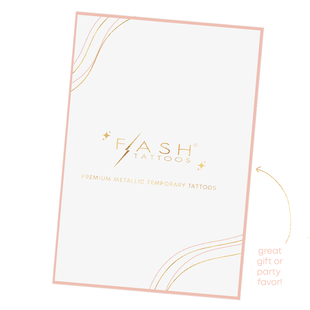 Flash Tattoos Island Brights temporary tattoo set includes a complimentary Flash off tattoo remover wipe