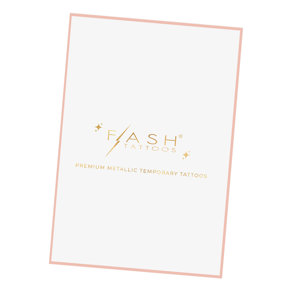 Flash Tattoos Sunkissed Silver Freckles temporary tattoo set includes a complimentary Flash off tattoo remover wipe