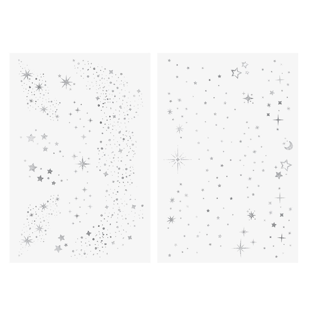 Fairy Dust features two mini sheets with 23 metallic silver twinkle temporary tattoos. #FLASHTAT @FlashTattoos