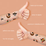 Fun Tats by Flash Tattoos Pirate kids tattoo set lasts up to 6 days.