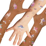 Flash Tattoos Unicorns kids temporary tattoo pack. Over 48 metallic kids magical pony inspired tattoo stickers @FlashTattoos