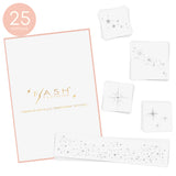Starlight variety set of 25 assorted metallic silver face temporary tattoos. @FlashTattoos
