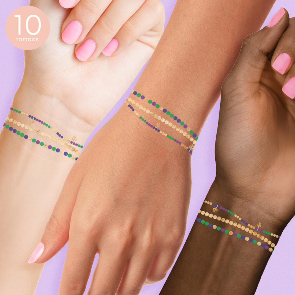 MARDI GRAS BEADS BRACELET