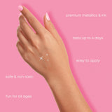 Silver twinkle metallic temporary tattoos