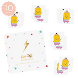 Set of 10 individual metallic temporary pencil tattoos by Fun Tats