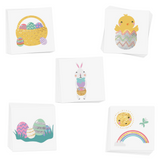 Hop into Easter adorned with Flash Tattoos kids Easter tattoo variety set.  Featuring 25 assorted tattoos that are fun and festive Easter sparkle!
