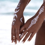 The 4 sheet pack features over 32 celestial inspired designs perfect for layering with bracelets and rings on hands and wrists for the ultimate sparkle!