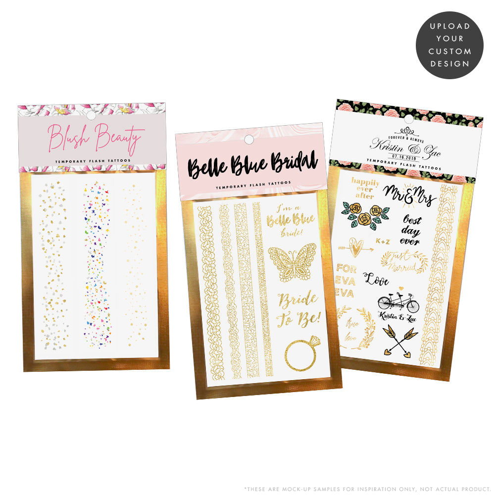 Brand your custom temporary tattoo topper and mini 4x6 sheet for special events and exclusive retail opportunities. #Flashtat @FlashTattoos