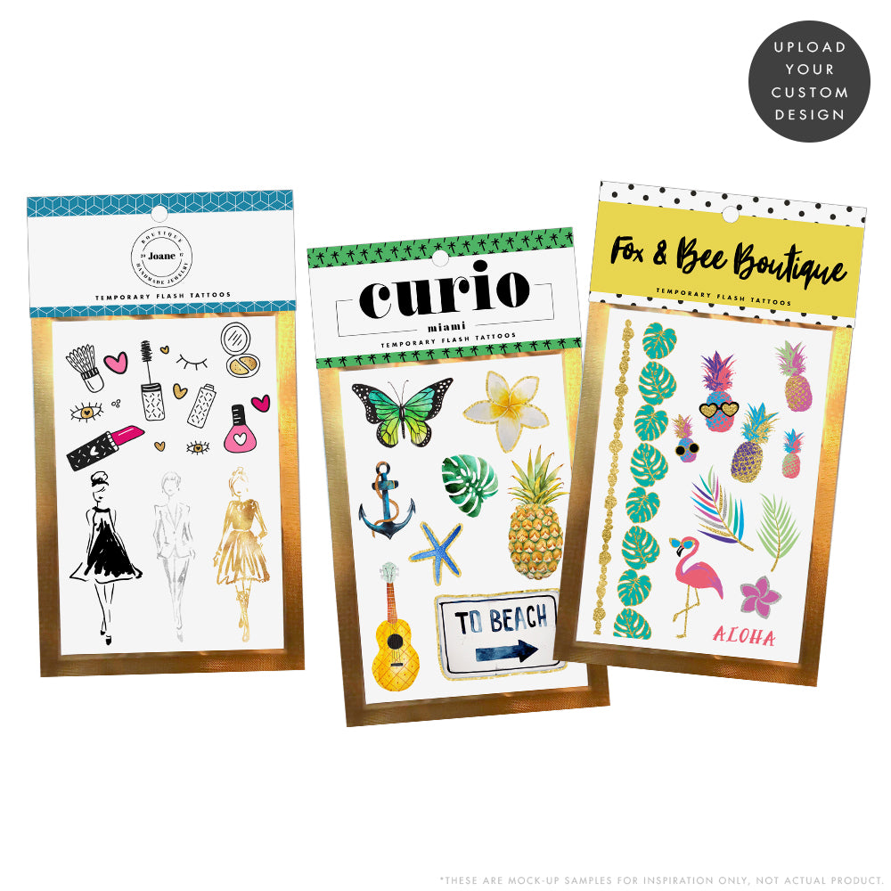 Brand your custom temporary tattoo topper and mini 4x6 sheet for special events and exclusive retail opportunities. #Flashtat @FlashTattoos