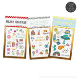 Design a custom mini pack for kids! Assorted temporary tattoos are the perfect party favor or retail add on item.