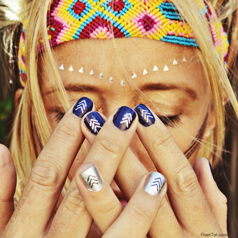 Looking for a way to spice up your next manicure? Apply the mini chevron designs of the Dakota collection on top on your favorite nail polish for fabulous nail bling!
