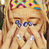 Looking for a way to spice up your next manicure? Apply the mini chevron designs of the Dakota collection on top on your favorite nail polish for fabulous nail bling!