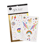 For magical babes who love to shine bright, adorn yourself in ‘FOREVER RAINBOW’ Flash Tattoos designs! Metallic rainbow temporary tattoos. 