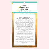 Custom branded temporary tattoo pack for weddings, festivals, conferences and boutiques. #Flashtat @FlashTattoos