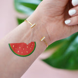 Slice of Melon' metallic hot pink tattoo set is a fun and festive addition to summertime events and celebrations.