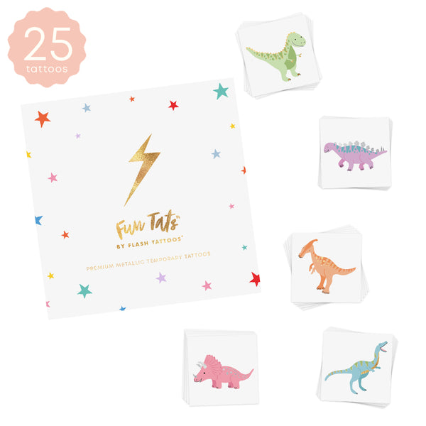 DINOSAUR VARIETY SET | KIDS METALLIC TEMPORARY TATTOOS | FLASH TATTOOS ...