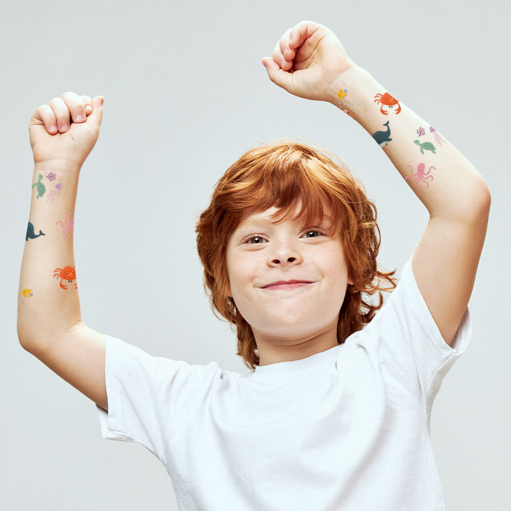 Have fun with  Ocean Creatures kids temporary Flash Tattoos. Individually wrapped tattoos for the perfect party favor! @FlashTattoos