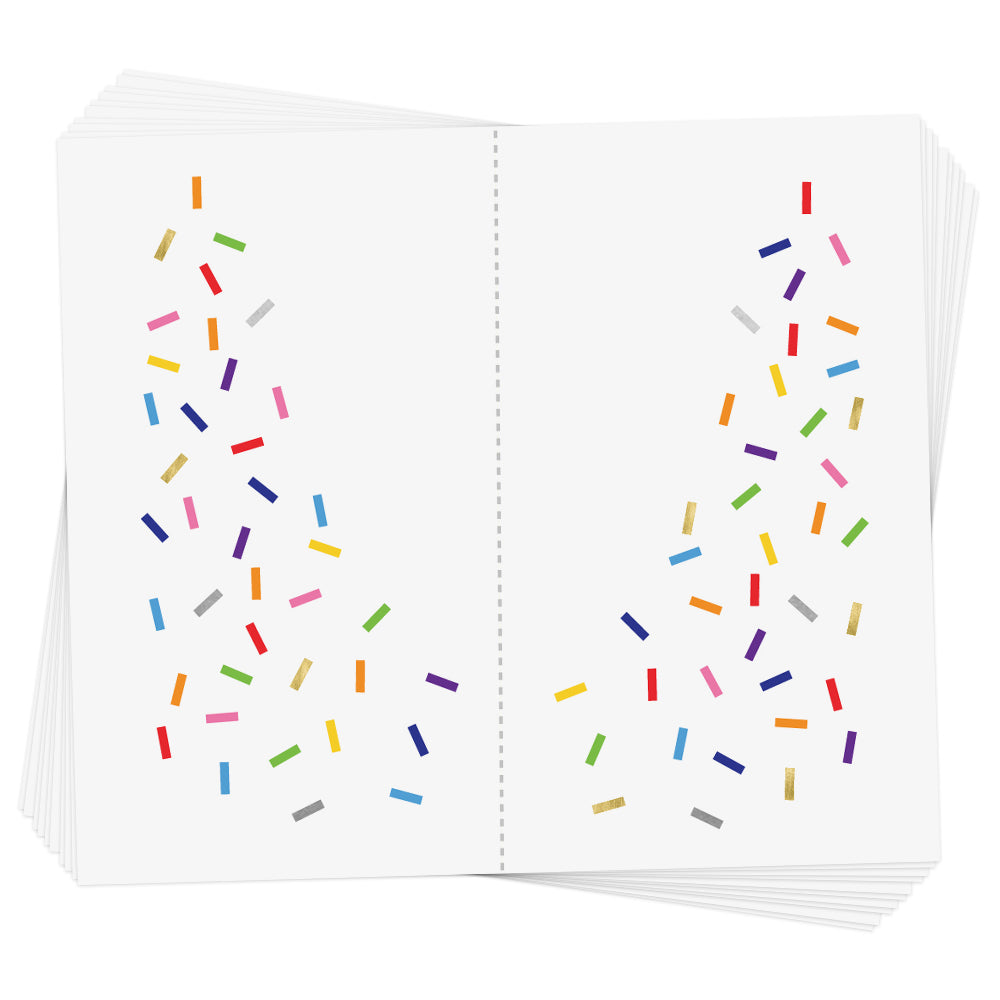 The RAINBOW SPRINKLE EYE JEWELS are colorful festive face flash. Eye Jewels are the perfect accessory for festivals, concerts, birthday celebrations or any occasion! @FlashTattoos #FLASHTAT