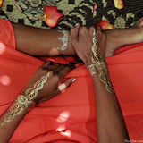 Shimmer and shine in the intricate designs of the Sheebani collection by Flash Tattoos! The four sheet pack features over 19 unique henna inspired temporary tattoos.