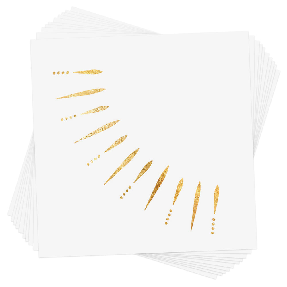 Golden Rays metallic gold shimmer face tattoo. @FlashTattoos