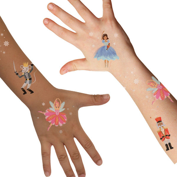  NUTCRACKER VARIETY SET of 25 Temporary Tattoos, Christmas  tattoo, Flash Tattoo, metallic tattoo, Sugar Plum Fairy, Clara, Rat King