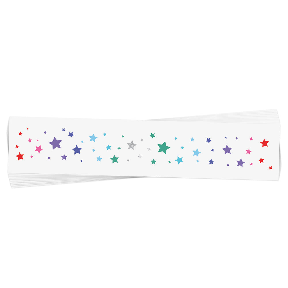 Metallic rainbow starry freckle temporary Flash tattoos.