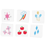 Shine bright like your favorite MLP with the colorful 'CUTIE MARKS VARIETY SET' featuring 30 individual tattoos in five assorted designs.