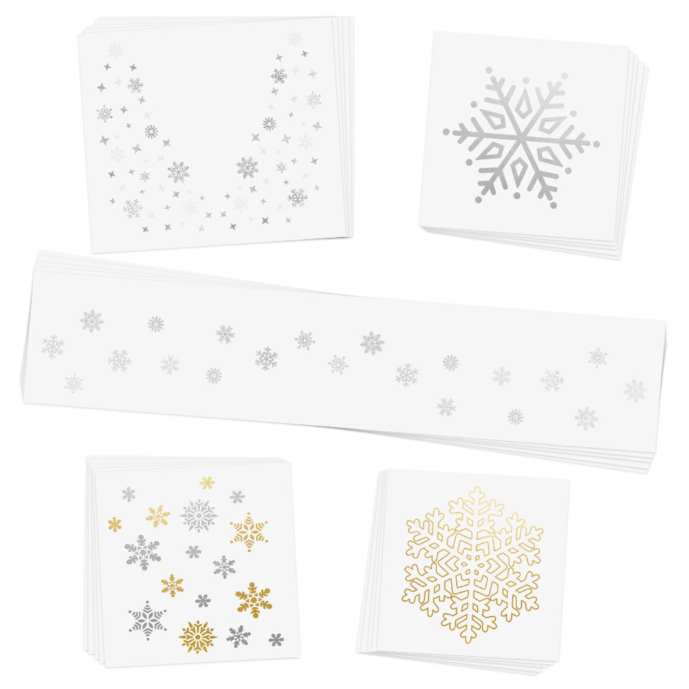 Sparkle in the 'Winter Wonderland Variety Set' featuring 25 assorted snowflake metallic temporary tattoos!@FlashTattoos #FLASHTAT