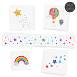 Rainbow Dreamer Variety Set of 25 assorted kids magical rainbow inspired metallic temporary tattoos!