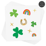 Shamrock Confetti' set of 10 temporary tattoos - rainbows, stars, shamrocks and a horseshoe. @FlashTattoos #FUNTATS