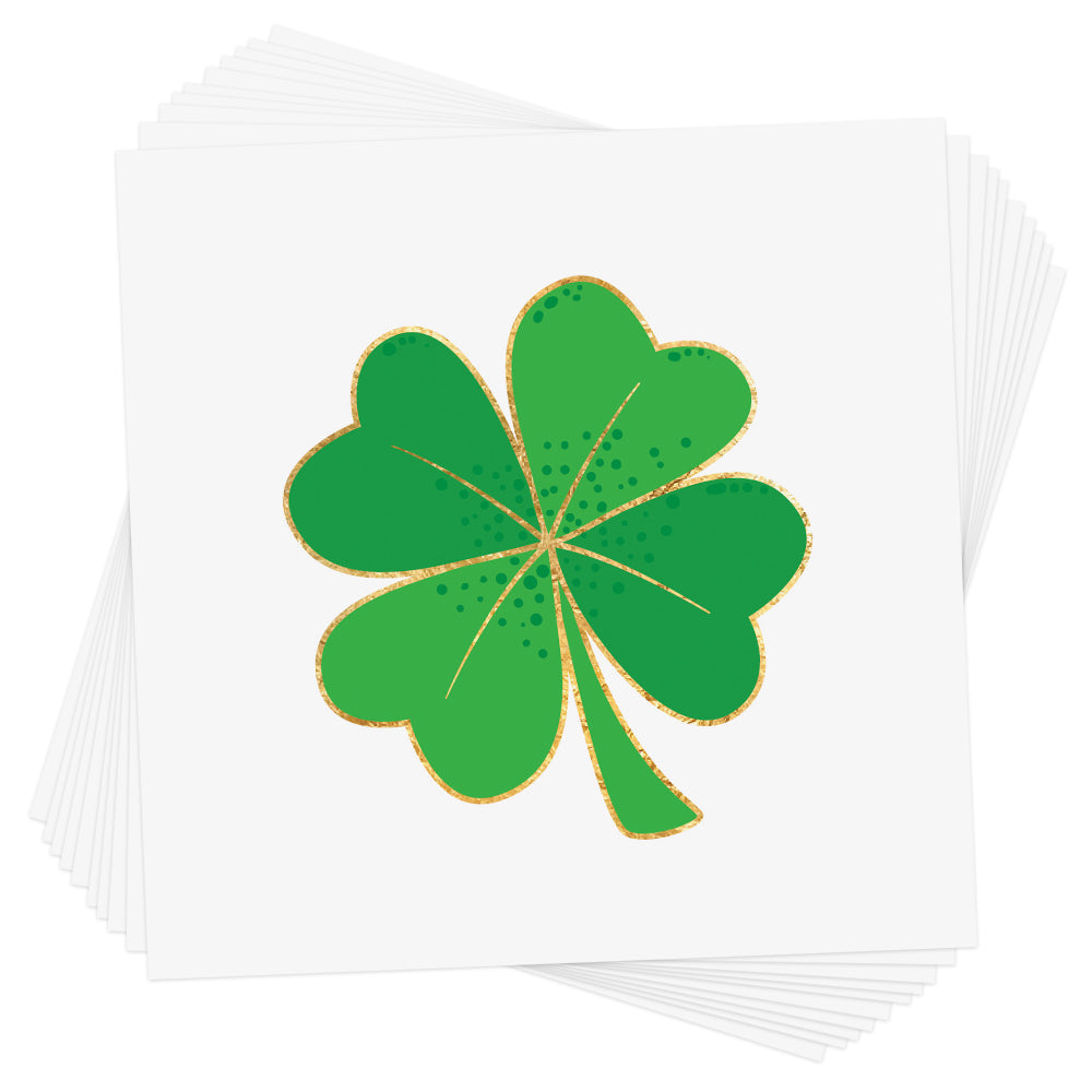 Shamrock' green and metallic gold temporary tattoo! @FlashTattoos #FUNTATS