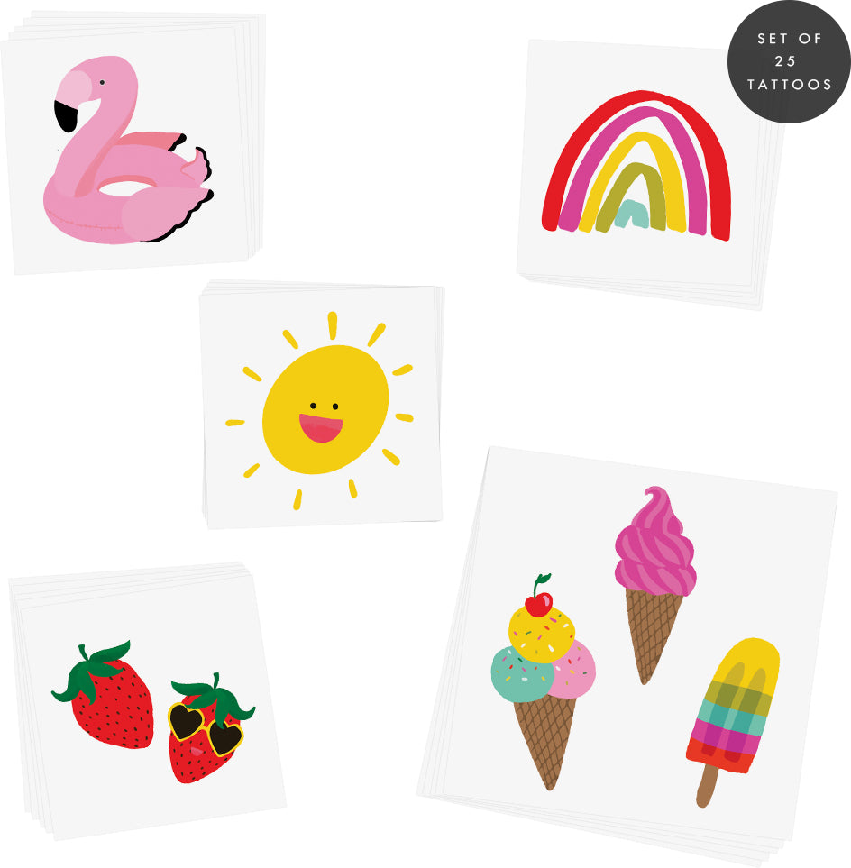 Set of 25 kids summer fun inspired Temporary Tattoos @Fun_Tats #FUNTATS