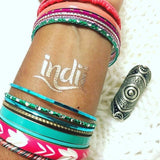 Design custom temporary tattoos for parties and events. Low minimums and full color and metallic options.