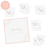 Shine bright with 10 Confetti twinkle individual starry metallic temporary tattoos 