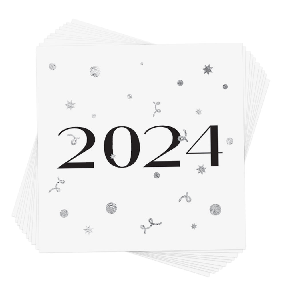 Ring in the New Year in style with Flash Tattoos 2024 Confetti metallic temporary tattoos. 