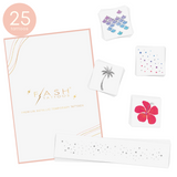Island Brights temporary tattoo variety set includes 25 individual tattoos in five assorted designs. The perfect beach sparkle!