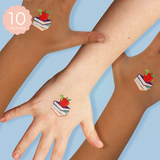 Set of 10 metallic temporary kids bookworm tattoos