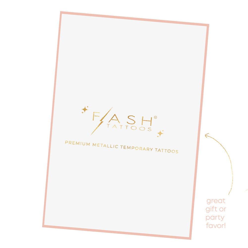 Flash Tattoos Moonlight temporary tattoo set includes a complimentary Flash off tattoo remover wipe