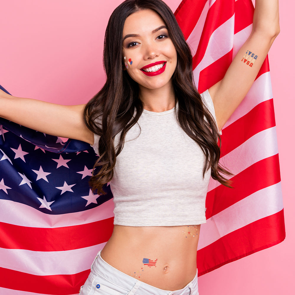 Show your pride with the USA Flash Tattoos pack featuring 52 American spirit inspired tattoos. 