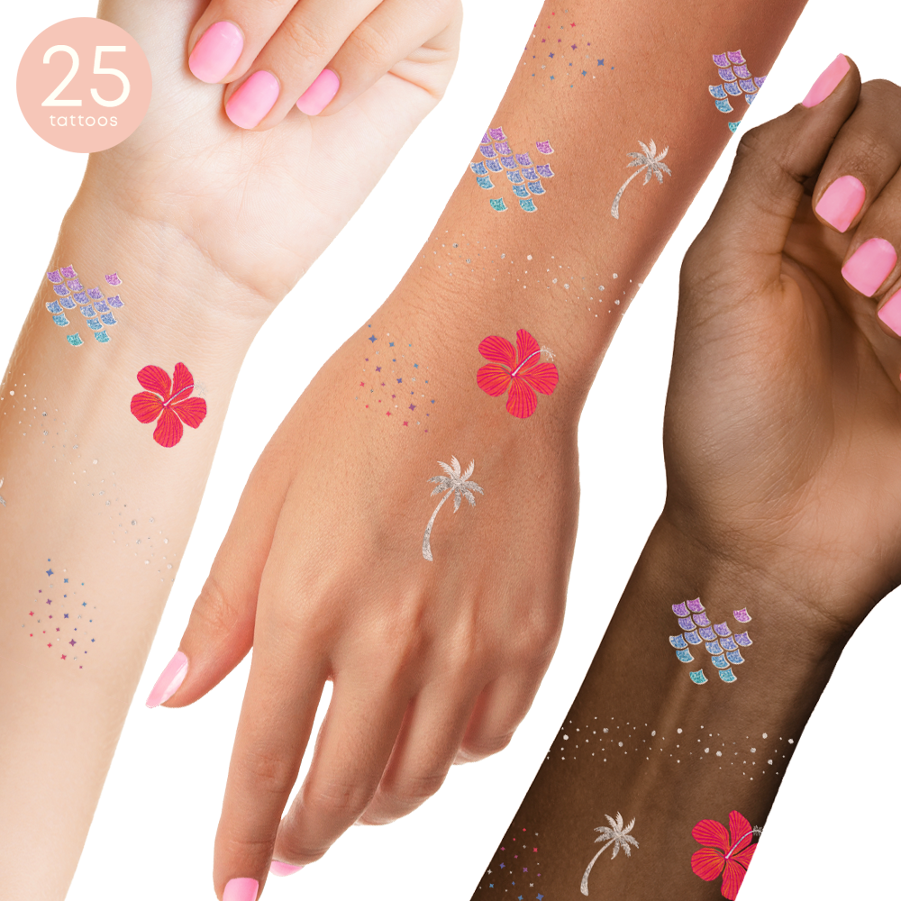 Island Brights tattoo variety set includes 25 tropical inspired temporary tattoos in five assorted designs by @FlashTattoos #FLASHTAT