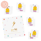 Set of 10 individual metallic temporary pencil tattoos by Fun Tats 