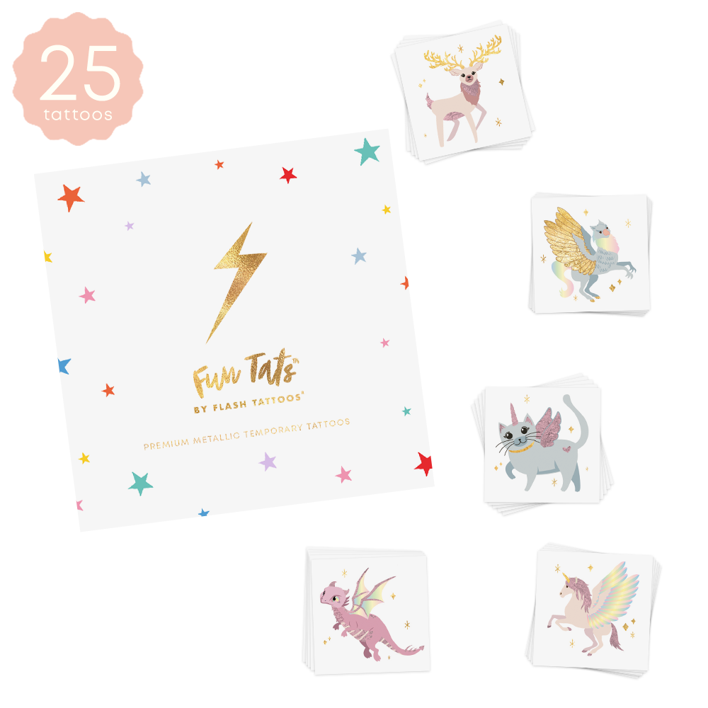 MYTHICAL CREATURES VARIETY SET | KIDS FUN TATS | METALLIC TEMPORARY ...