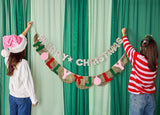 Holly Jolly Gold Fringe Banner (Reusable Holiday Garland)