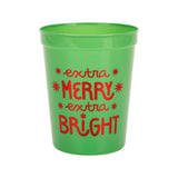 Extra Merry & Bright Reusable Holiday Party Cups (set of 8)