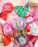 Holiday Village Snow Globe Novelty Sipper (Christmas Cup - set of 1, 6, or 12)
