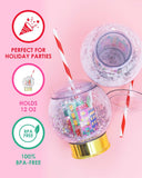 Holiday Village Snow Globe Novelty Sipper (Christmas Cup - set of 1, 6, or 12)
