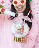 Holiday Village Snow Globe Novelty Sipper (Christmas Cup - set of 1, 6, or 12)