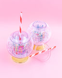 Holiday Village Snow Globe Novelty Sipper (Christmas Cup - set of 1, 6, or 12)