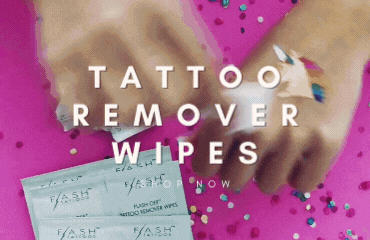 Flash off metallic temporary tattoo remover wipes