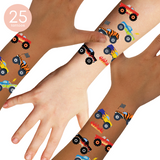 Colorful monster truck inspired metallic temporary kids tattoos